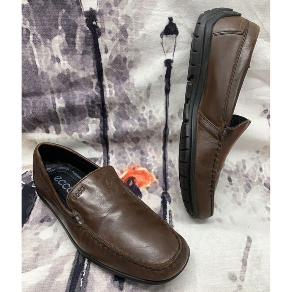 Ecco Comfort Driving Shoes Men’s US 9.5 Euro 42 Leather Chocolate Brown Slip On main image 12